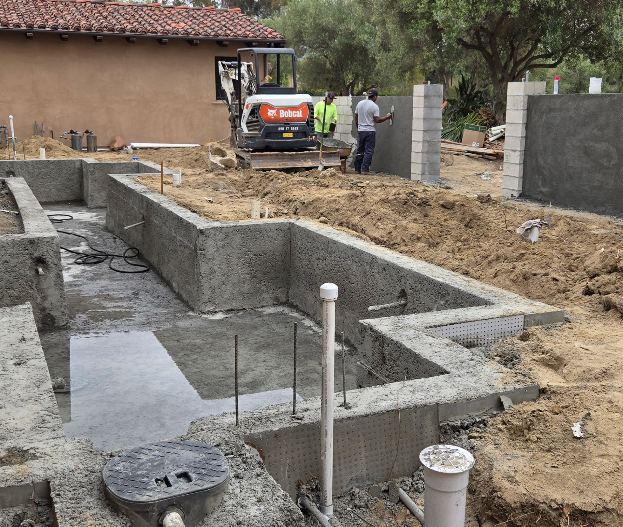 Concrete being poured